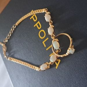 10k Gold Filled Opal Bracelet and Ring
